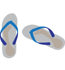 Pair of flip flops, summer time vacation attribute, slippers, shoes, sketch style vector black and white illustration isolated on white background. Hand drawn flip flops, sandals, symbol of summer