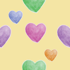 Heart Pattern Seamless hand drawn