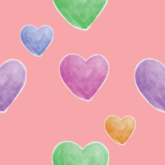 Heart Pattern Seamless hand drawn
