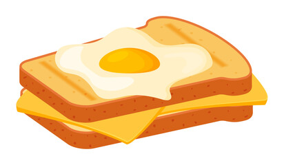 Sandwich.Sandwich with cheese and egg.Vector illustration isolated on a white background.