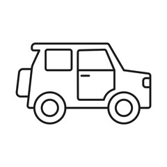 Naklejka premium Suv line icon. Monochrome illustration