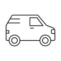 Fototapeta premium Van line icon. Monochrome illustration
