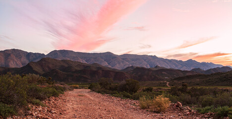 Moody mountain sunset