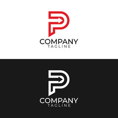 p arrow logo design and premium vector templates