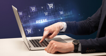 Fototapeta premium Businessman working on laptop concept