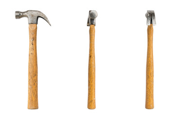 old claw hammer seen from three sides