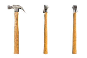 old claw hammer seen from three sides