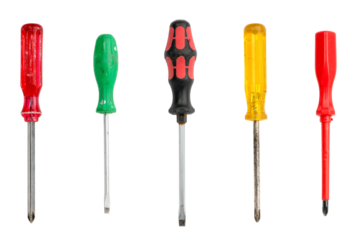 collection of different screw drivers
