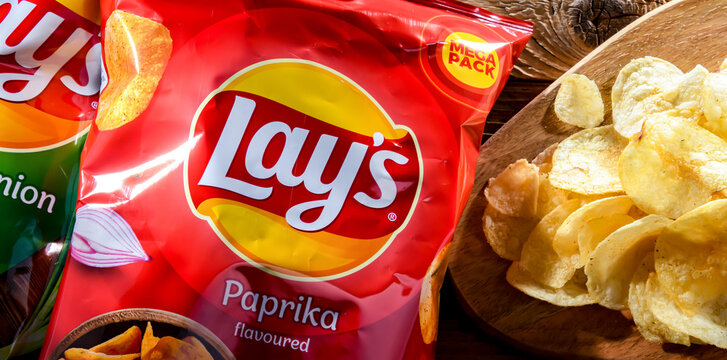 Composition With Packets Of Lays Potato Chips