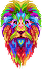 Vector of lion head full color and colorful 