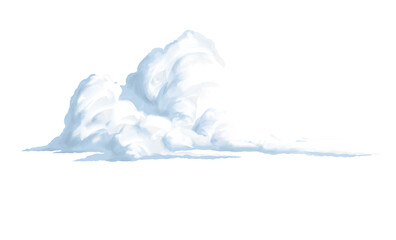 Fototapeta na wymiar Bright big white cloud hand drawn illustration isolated PNG 