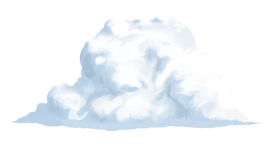 Bright big white cloud hand drawn illustration isolated PNG	
