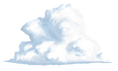 Bright big white cloud hand drawn illustration isolated PNG	
