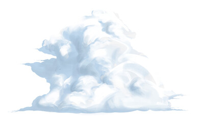 Bright big white cloud hand drawn illustration isolated PNG	
