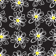 Obraz premium Seamless fabric of floral Line Pattern Vector, like ornament vector. Suit for package design, wallpaper, fashion print. 