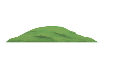 Lush green grass hill hand drawn illustration isolated on white background PNG