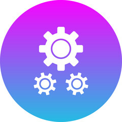 Settings Gradient Circle Glyph Inverted Icon