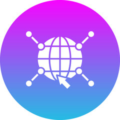 Internet Gradient Circle Glyph Inverted Icon