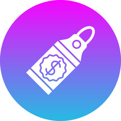 Price Tag Gradient Circle Glyph Inverted Icon