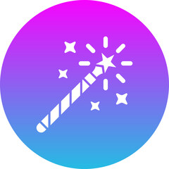 Magic Wand Gradient Circle Glyph Inverted Icon