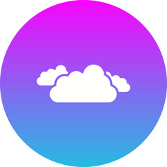 Clouds Gradient Circle Glyph Inverted Icon