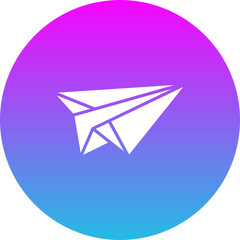 Paper Plane Gradient Circle Glyph Inverted Icon