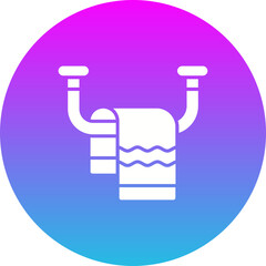 Towel Gradient Circle Glyph Inverted Icon