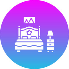 Fototapeta premium Bedroom Gradient Circle Glyph Inverted Icon