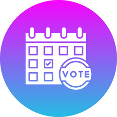 Schedule Gradient Circle Glyph Inverted Icon