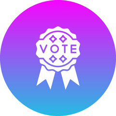 Ribbon Gradient Circle Glyph Inverted Icon