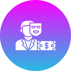 Corrupt Gradient Circle Glyph Inverted Icon