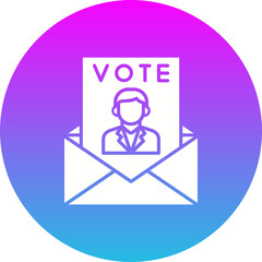 Mail Gradient Circle Glyph Inverted Icon