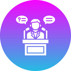 Speech Gradient Circle Glyph Inverted Icon