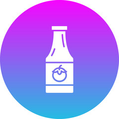 Ketchup Bottle Gradient Circle Glyph Inverted Icon