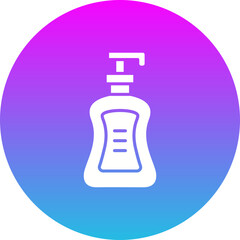 Shampoo Bottle Gradient Circle Glyph Inverted Icon
