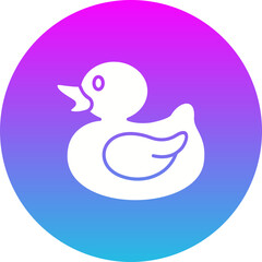 Duck Gradient Circle Glyph Inverted Icon