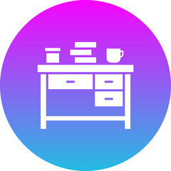 Table Gradient Circle Glyph Inverted Icon