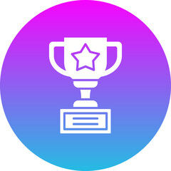 Award Gradient Circle Glyph Inverted Icon