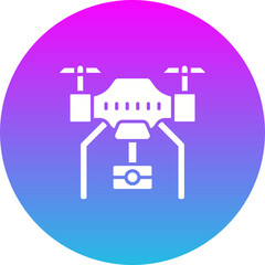 Drone Gradient Circle Glyph Inverted Icon