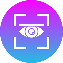 Eye Scanner Gradient Circle Glyph Inverted Icon