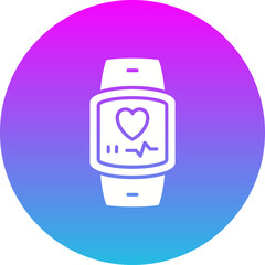 Smartwatch Gradient Circle Glyph Inverted Icon