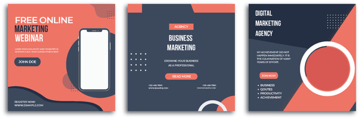 Digital business marketing banner for social media post template