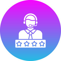 Rating Gradient Circle Glyph Inverted Icon