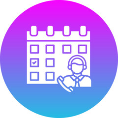 Schedule Gradient Circle Glyph Inverted Icon