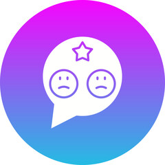 Bad Review Gradient Circle Glyph Inverted Icon