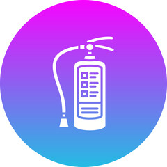 Fire Extinguisher Gradient Circle Glyph Inverted Icon