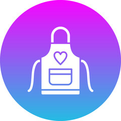 Apron Gradient Circle Glyph Inverted Icon