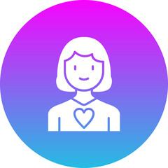 Mother Gradient Circle Glyph Inverted Icon