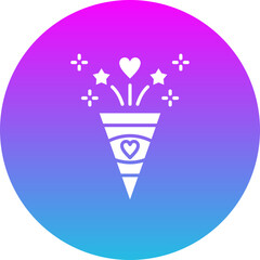 Celebration Gradient Circle Glyph Inverted Icon