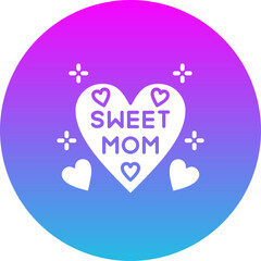 Heart Gradient Circle Glyph Inverted Icon